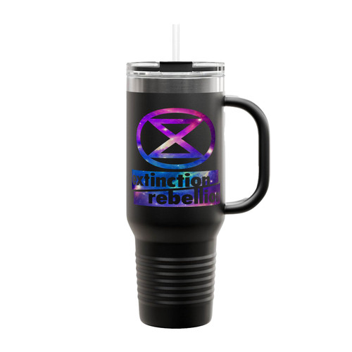 Extinction Rebellion Purple Galaxy Insulated Travel Mug