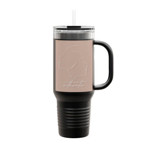 Face Line Art Insulated Travel Mug