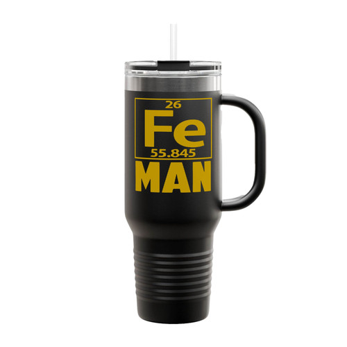 Fe Man Science Periodic Table Iron Element Halloween Insulated Travel Mug