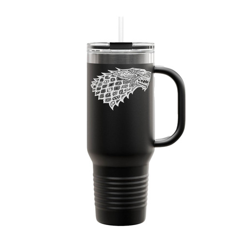 Floral Wolf Game Of Thrones Insulated Travel Mug