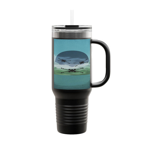 Force Awakens X-Wings On Takodana Insulated Travel Mug