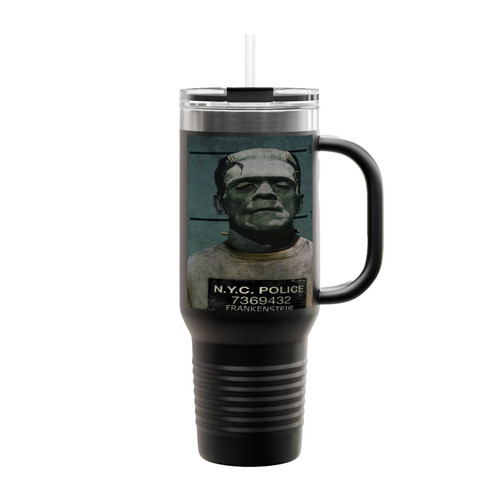 Frankenstein Mugshot Insulated Travel Mug