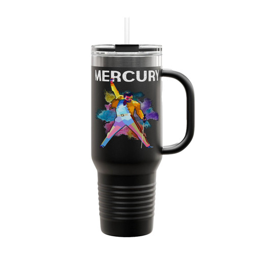 Freddie Mercury Watercolor Insulated Travel Mug