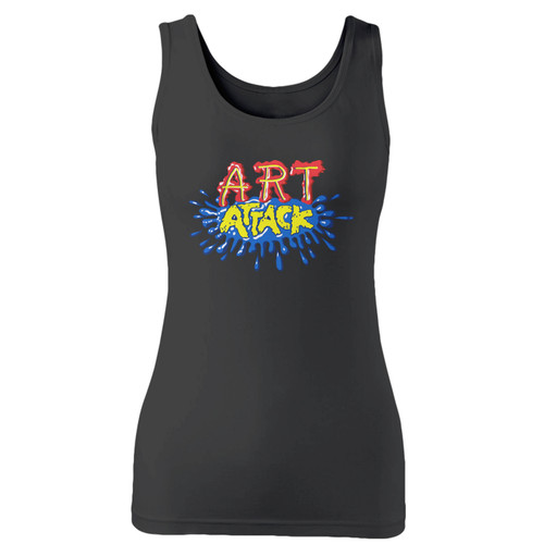 High quality print of this slim fit art attack tv show women tank top will turn heads. And bystanders won't be disappointed - the racerback cut looks good one any woman's shoulders.
