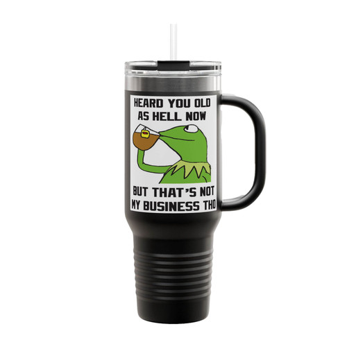 Frog Drinking Tea Funny Meme Insulated Travel Mug