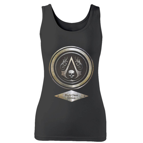 High quality print of this slim fit assassin s creed 5 logo women tank top will turn heads. And bystanders won't be disappointed - the racerback cut looks good one any woman's shoulders. High quality print of this slim fit assassin s creed 5 logo women tank top will turn heads. And bystanders won't be disappointed - the racerback cut looks good one any woman's shoulders.