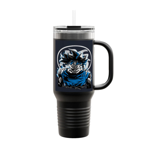 Goku Saiyan Blue Fire Insulated Travel Mug