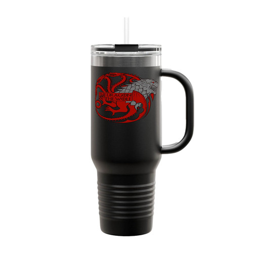 Got Game Of Thrones The Dragon The Wolf Insulated Travel Mug