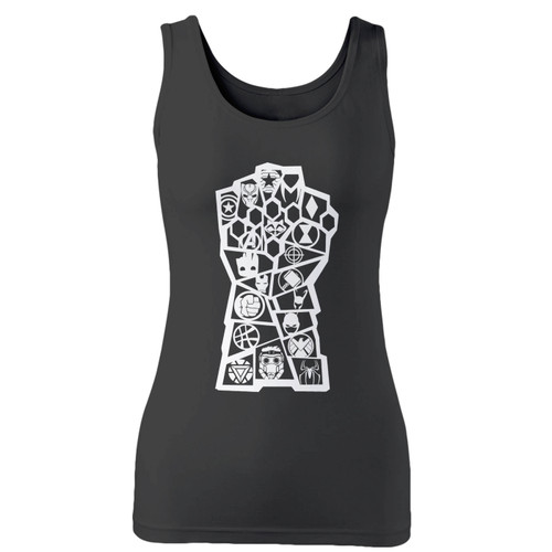 High quality print of this slim fit avengers infinity war infinity gauntlet marvel women tank top will turn heads. And bystanders won't be disappointed - the racerback cut looks good one any woman's shoulders.