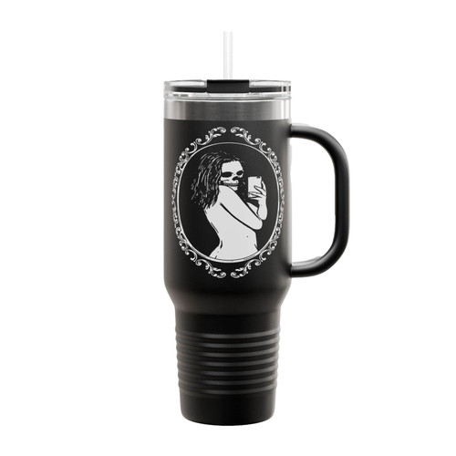 Halloween Cute Mirror Selfie Skeleton Insulated Travel Mug