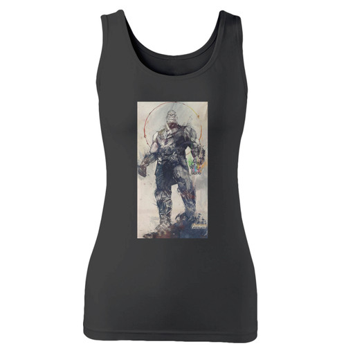 High quality print of this slim fit avengers infinity war thanos battle stance women tank top will turn heads. And bystanders won't be disappointed - the racerback cut looks good one any woman's shoulders.