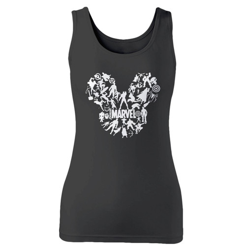 High quality print of this slim fit avengers mickey face marvel comics women tank top will turn heads. And bystanders won't be disappointed - the racerback cut looks good one any woman's shoulders.