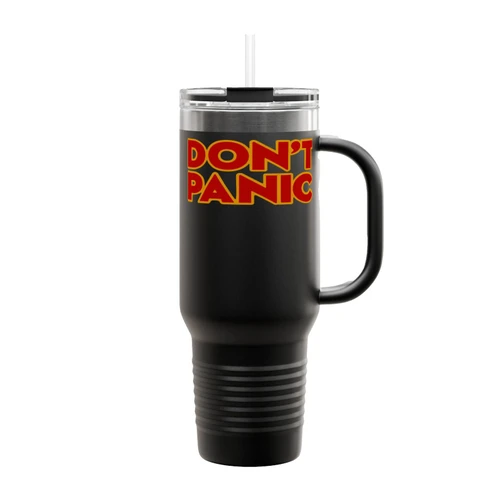 Hitchiker's Guide Don't Panic Insulated Travel Mug