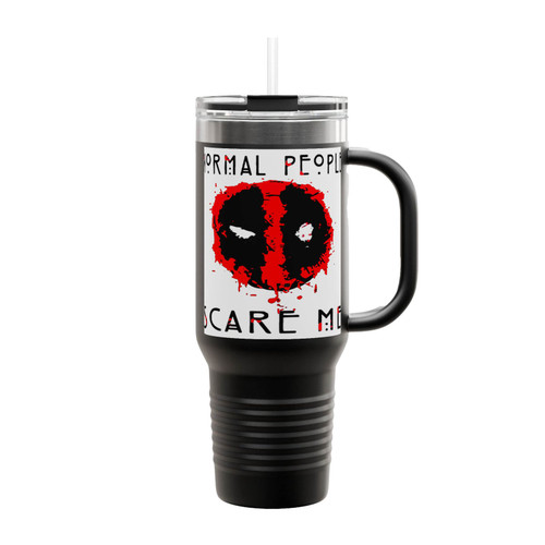 Horror Deadpool Normal People Scare Me Movie Insulated Travel Mug