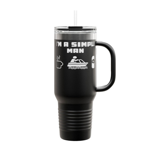 I'm A Simple Man Coffee, Boating And Beer Insulated Travel Mug
