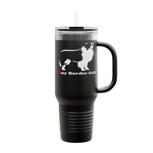 I Love My Border Collie Insulated Travel Mug