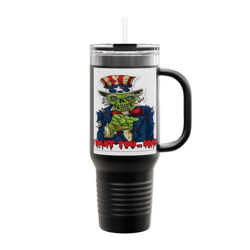I Want You Dead Zombie Uncle Sam Insulated Travel Mug