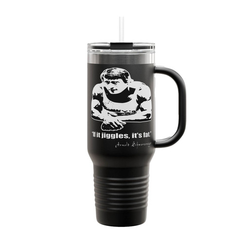 If It Jiggles, It's Fat Gym Bodybuilding Exercise Mma Kick Boxing Funny Birthday Gift Insulated Travel Mug