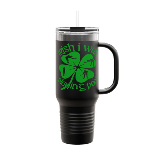 Irish I Was Playing Pool Insulated Travel Mug