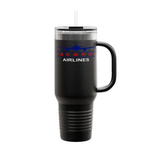 Jackpot Airlines Logo Insulated Travel Mug