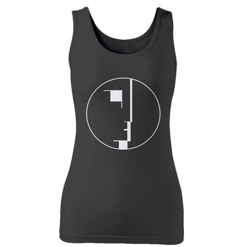 High quality print of this slim fit bauhaus logo women tank top will turn heads. And bystanders won't be disappointed - the racerback cut looks good one any woman's shoulders.