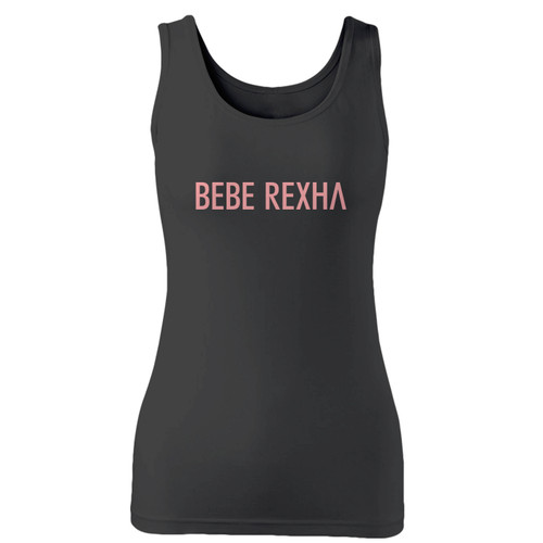 High quality print of this slim fit bebe rexha pink women tank top will turn heads. And bystanders won't be disappointed - the racerback cut looks good one any woman's shoulders.