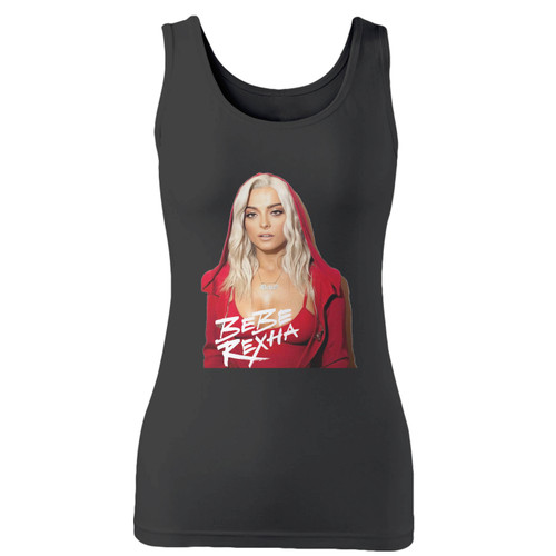 High quality print of this slim fit bebe rexha red women tank top will turn heads. And bystanders won't be disappointed - the racerback cut looks good one any woman's shoulders.