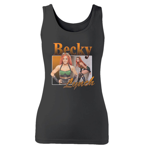 High quality print of this slim fit becky lynch diva wrestler women tank top will turn heads. And bystanders won't be disappointed - the racerback cut looks good one any woman's shoulders.