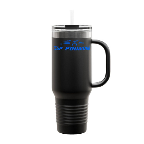 Keep Pounding Carolina Panthers Slogan Insulated Travel Mug