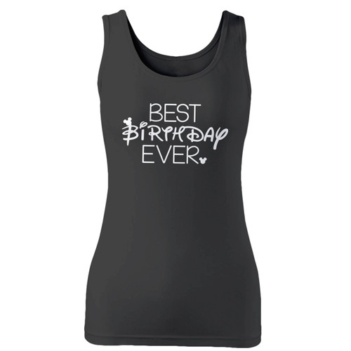 High quality print of this slim fit best birthday ever disney mickey mouse women tank top will turn heads. And bystanders won't be disappointed - the racerback cut looks good one any woman's shoulders.