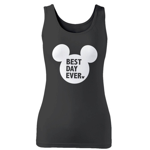 High quality print of this slim fit best day ever mickey mouse women tank top will turn heads. And bystanders won't be disappointed - the racerback cut looks good one any woman's shoulders.