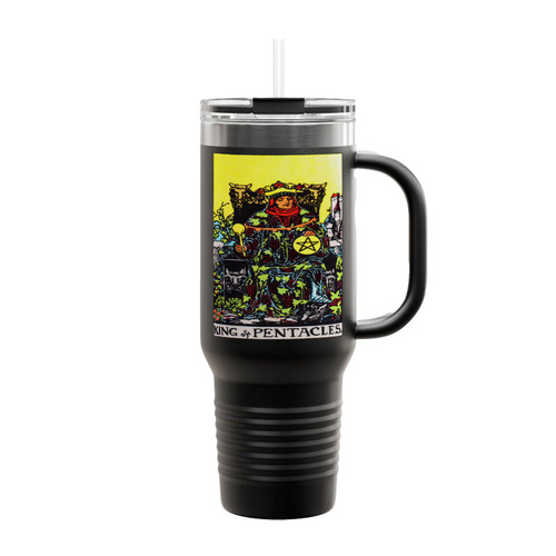 King Of Pentacles Tarot Card Insulated Travel Mug