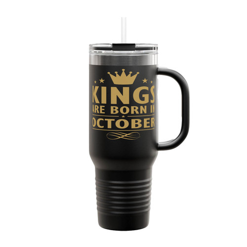 Kings Are Born In October Insulated Travel Mug