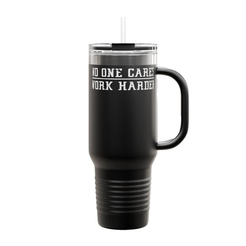 Lamar Jackson No One Cares Work Harder Insulated Travel Mug