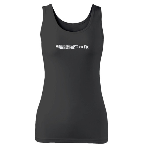 High quality print of this slim fit big big train rock band logo decal women tank top will turn heads. And bystanders won't be disappointed - the racerback cut looks good one any woman's shoulders.