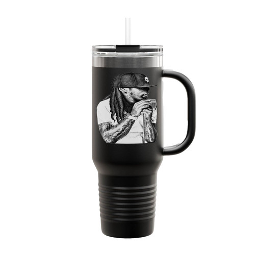 Lil Wayne Face Art Insulated Travel Mug