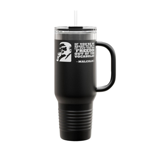Malcolm X Ready To Die For Freedom Quote Insulated Travel Mug