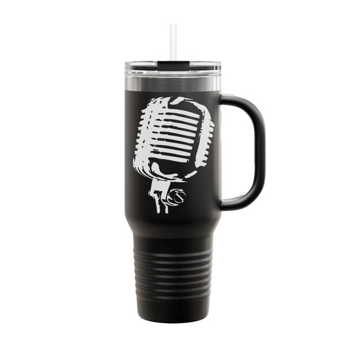 Microphone Scribble Music Band Singer Voice Insulated Travel Mug