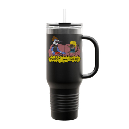 Mordecai And Rigby Cartoon Network Insulated Travel Mug