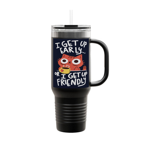 Morning Cat And Coffee Insulated Travel Mug