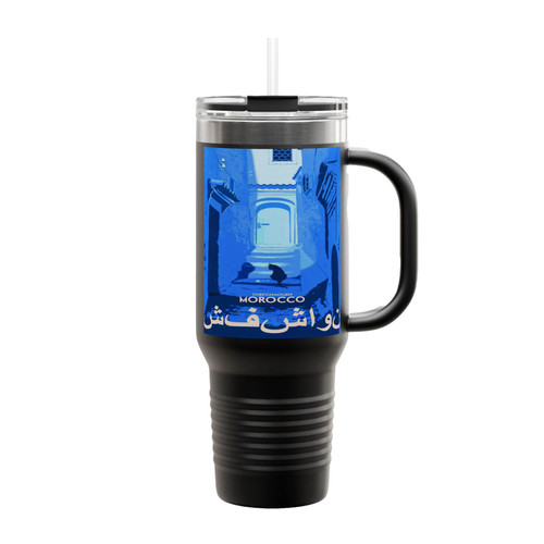 Morocco Black Cat Insulated Travel Mug