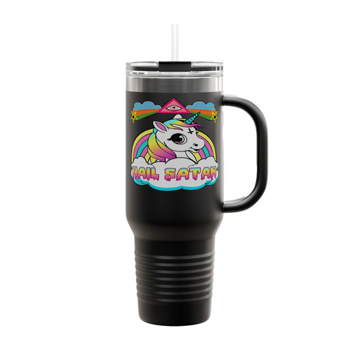 New Hail Satan Unicorn Insulated Travel Mug
