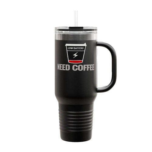 New Low Battery Need Coffee Insulated Travel Mug