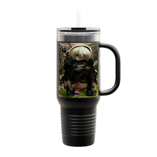 Nier Automata 2B Put The Flower Insulated Travel Mug