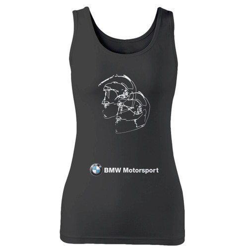 High quality print of this slim fit bmw lewis hamilton helmet art women tank top will turn heads. And bystanders won't be disappointed - the racerback cut looks good one any woman's shoulders.