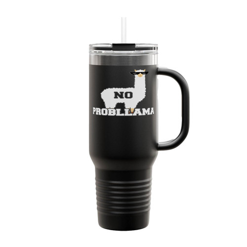 No Probllama Funny Animal Insulated Travel Mug