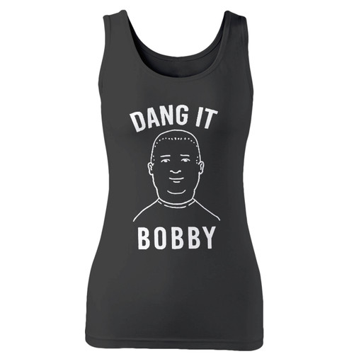 High quality print of this slim fit bobby hill king of the hill women tank top will turn heads. And bystanders won't be disappointed - the racerback cut looks good one any woman's shoulders.