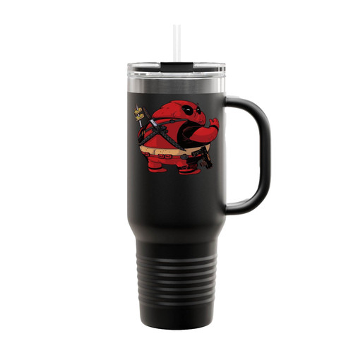 Obesidade Deadpool Cartoon Insulated Travel Mug
