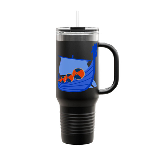 Odin's Dragon Ship Shields Insulated Travel Mug