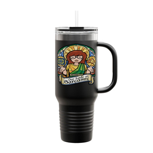 Our Lady Sarcasm Glasses Insulated Travel Mug
